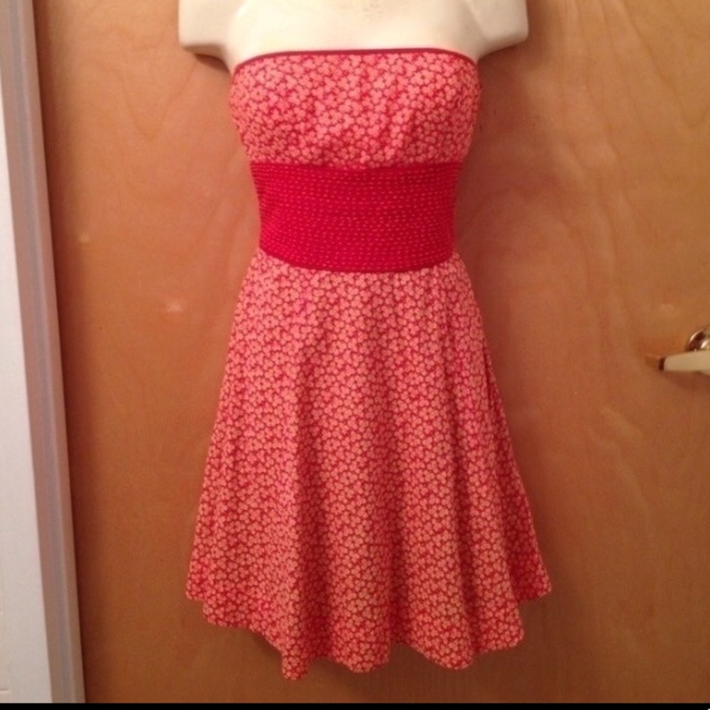 Free people floral strapless summer dress